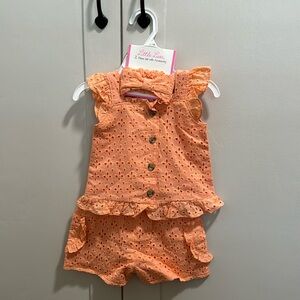 Little Lass Two piece set with headband size 18 months NWT